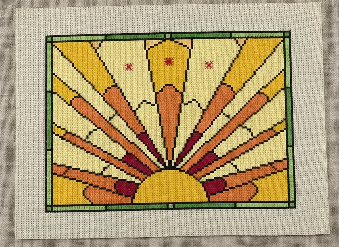 Art Deco Sunset — cross-stitch pattern