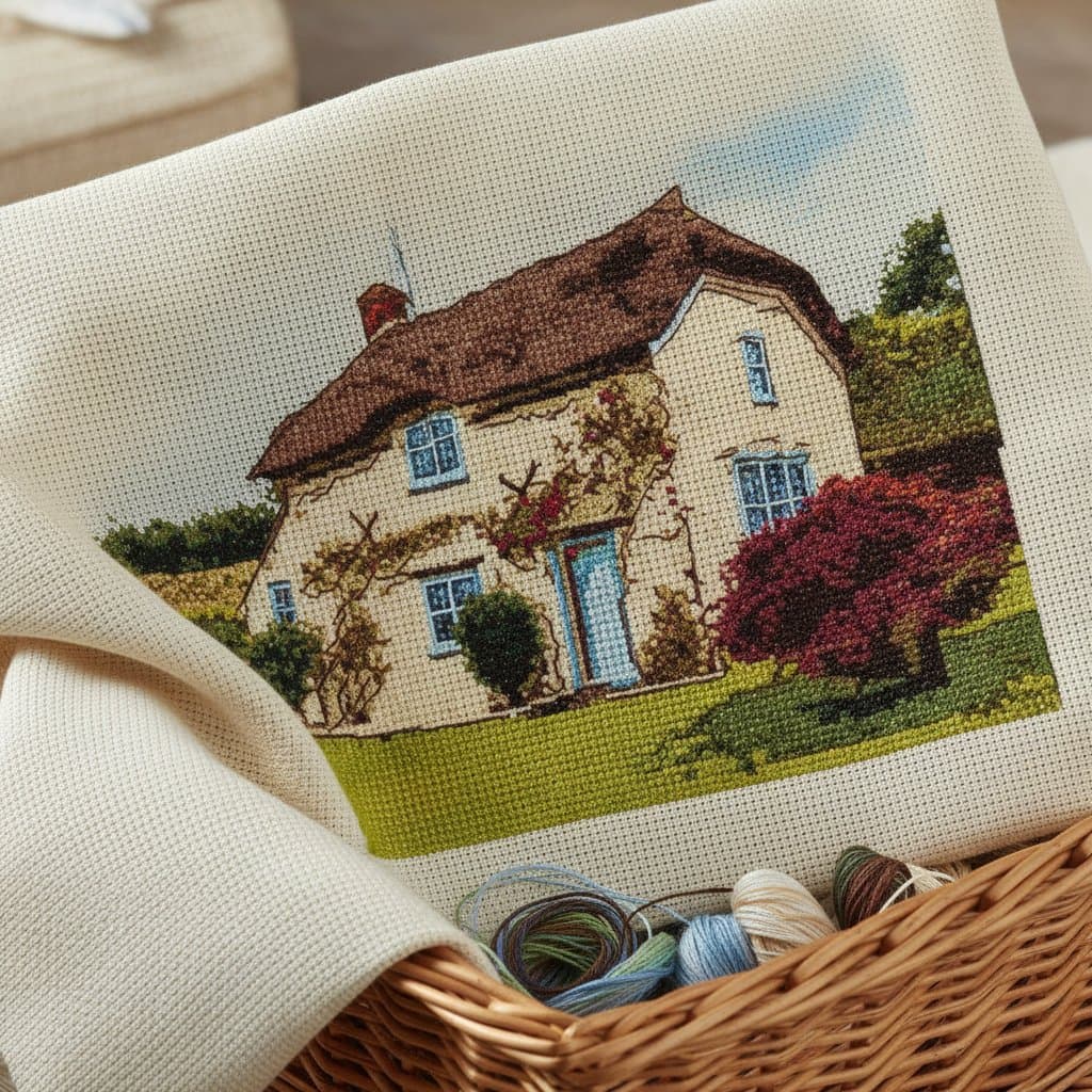 Charming English Cottage Garden — cross-stitch pattern