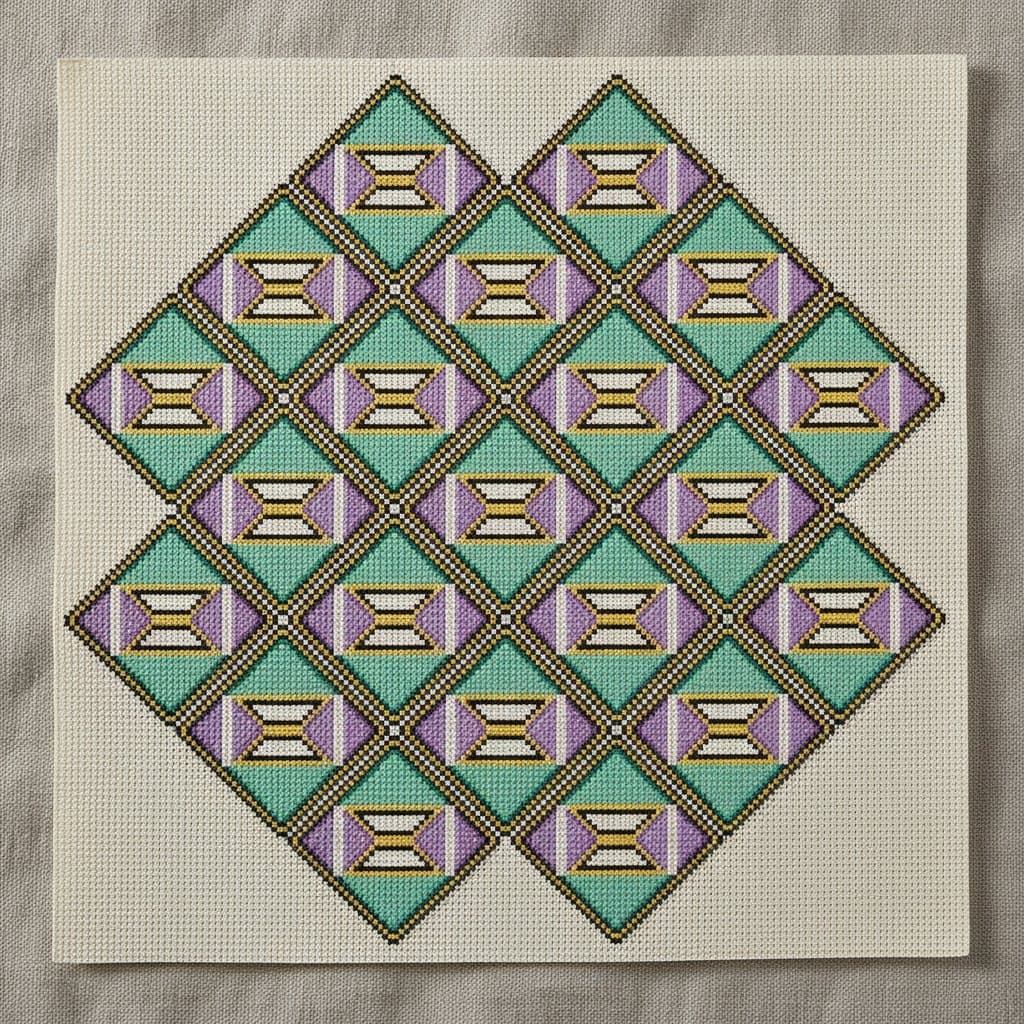 Geometric Diamond Art Deco — cross-stitch pattern