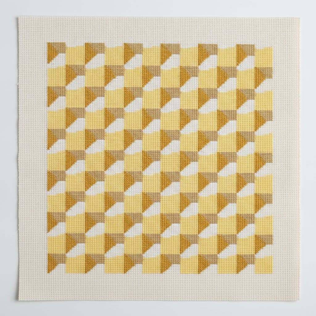 Golden Geometric Arrows — cross-stitch pattern