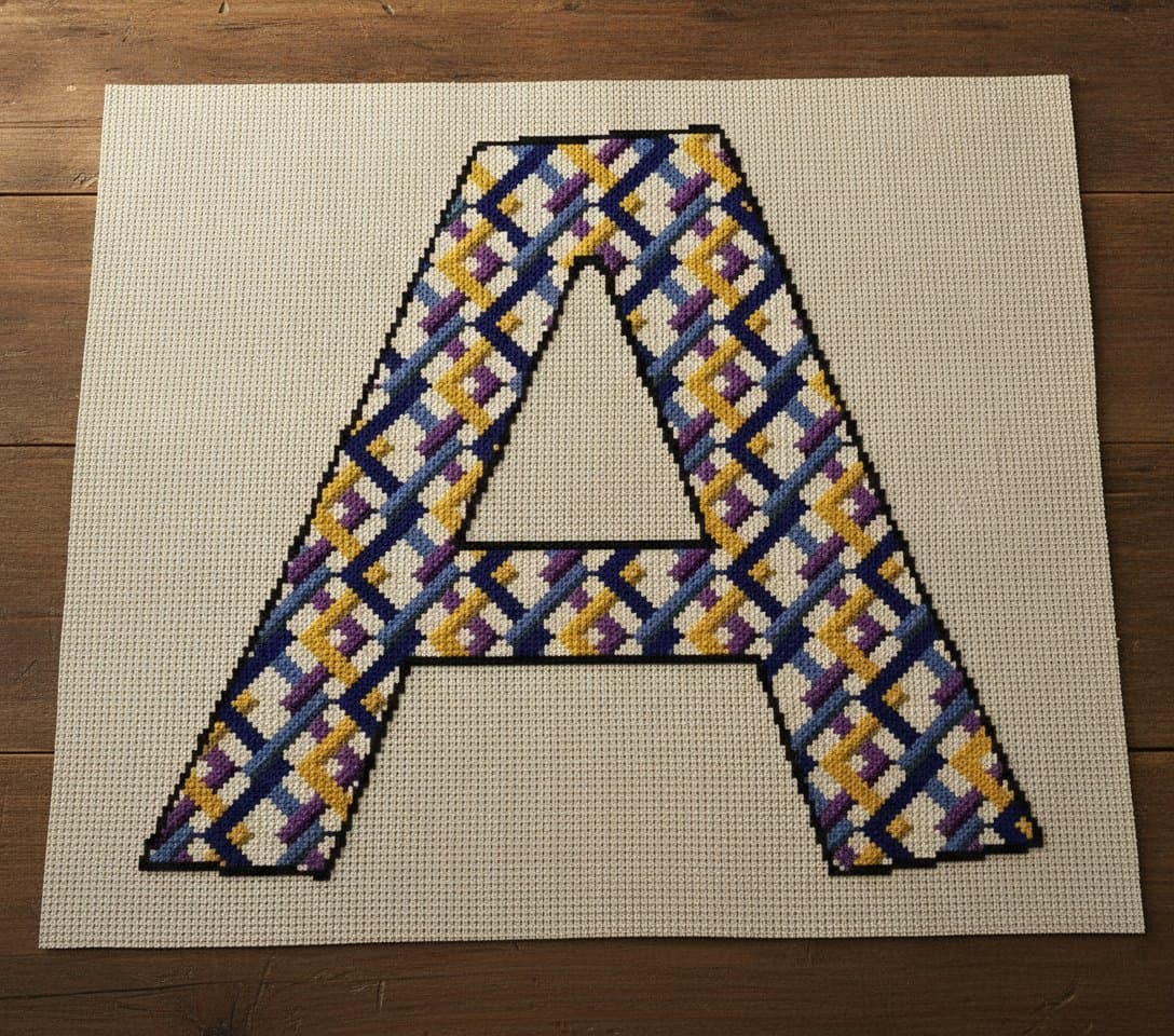 Geometric Diamond Letter A — cross-stitch pattern