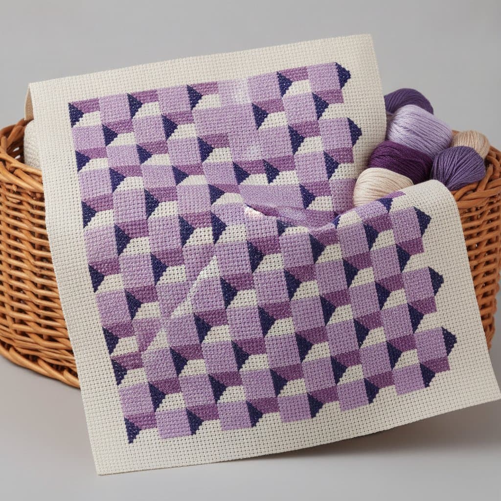 Purple Geometric Chevron — cross-stitch pattern