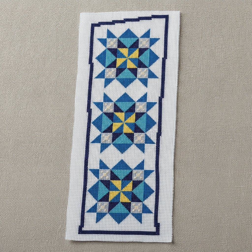 Quilt Star Letter I — cross-stitch pattern