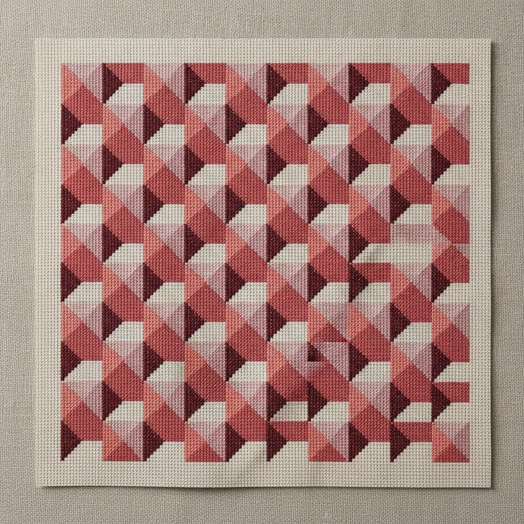Rose Chevron Geometric — cross-stitch pattern